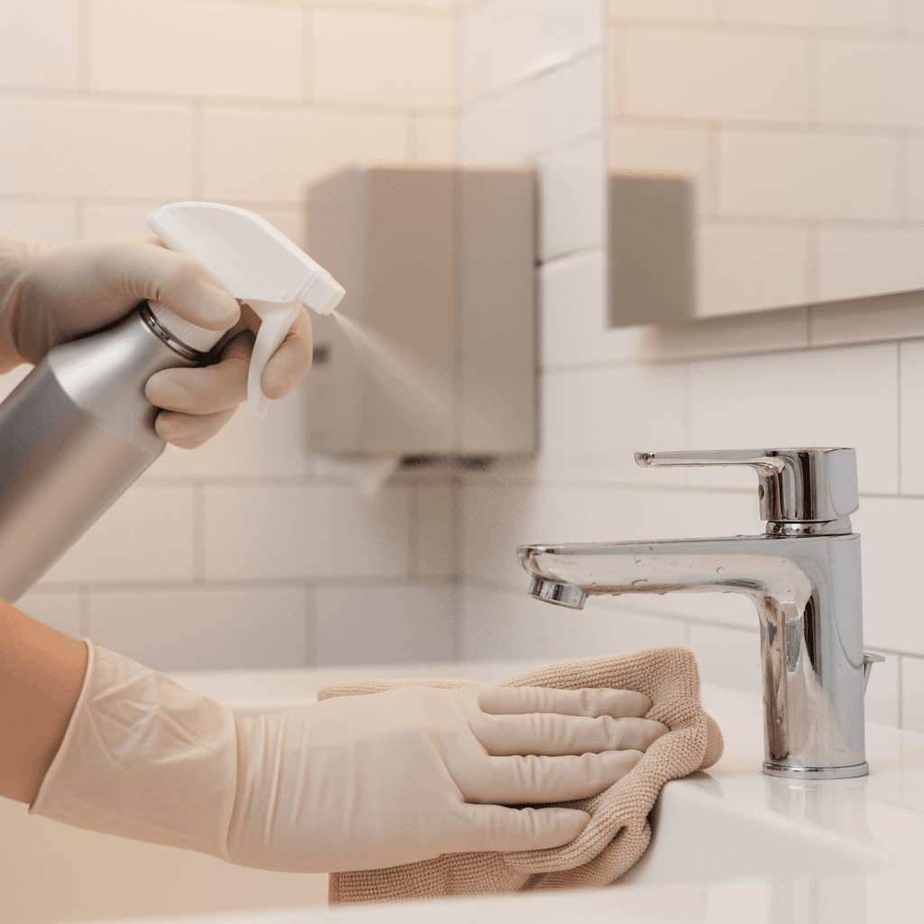 Professional restroom sanitizing